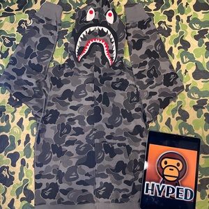 Bape Black ABC Camo Shark Hoodie Zip-Up